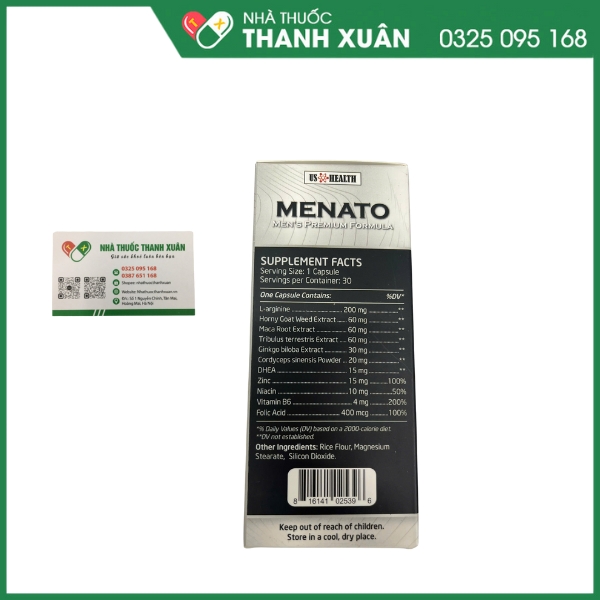 Menato hỗ trợ bổ thận tráng dương, tăng cường sinh lực